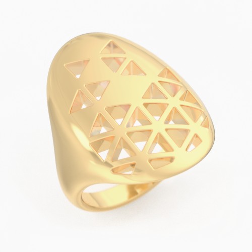 Statement Ring with Triangle Cut Out