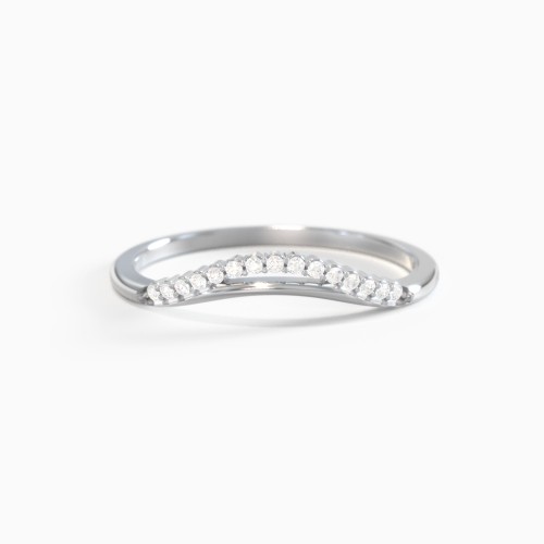 Dainty Curved Contour Band with Accents