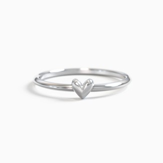 Dainty Stackable Puffed Heart Ring