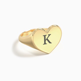 Large Heart Signet Ring