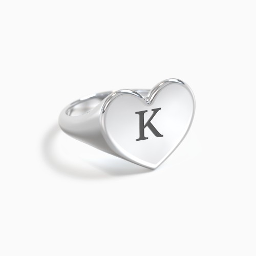 Large Heart Signet Ring