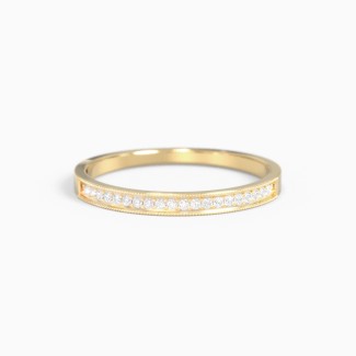 Milgrain Half Eternity Stackable Band