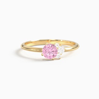 Round Gemstone Ring with Round Accents