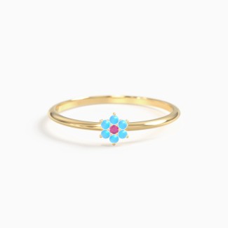 Dainty Stackable Flower Cluster Ring