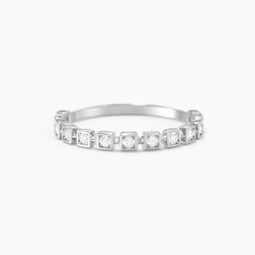 Dainty Eternity Cube Ring with Accents