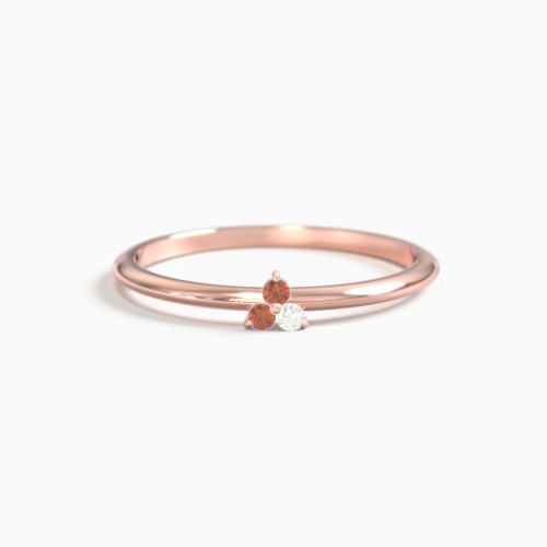 Dainty 3-Stone Cluster Stackable Ring