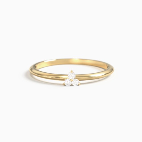 Dainty 3-Stone Cluster Stackable Ring