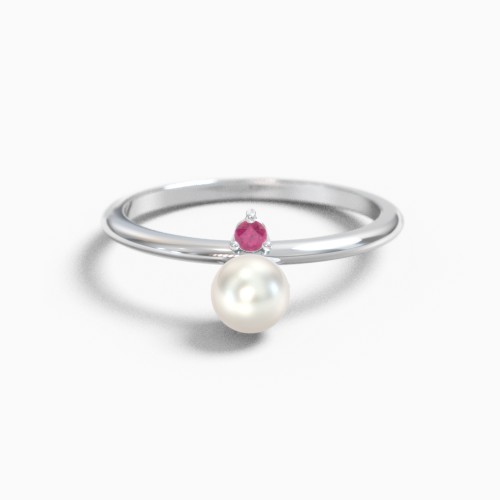 Pearl and Gemstone Stackable Ring