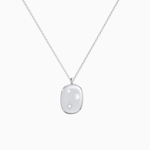 Scosha X Oval Pebble Necklace with Accents