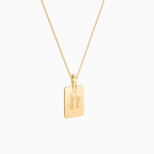 Scosha X Engraved Vertical Tag Necklace