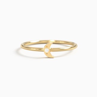 Scosha X Dainty Moon Ring with Accent