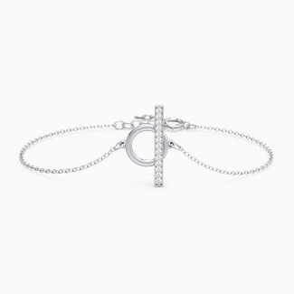 Vertical Bar and Circle Bracelet with Accents