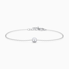 Sterling Silver Skull Charm Bracelet