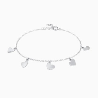 5 Heart Charm Bracelet