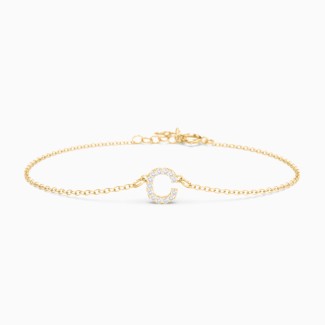 Pavé Initial Charm Bracelet - C