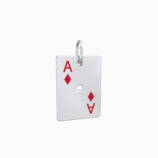 Large Ace of Diamonds Playing Card Charm