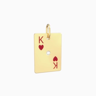 Large King of Hearts Playing Card Charm