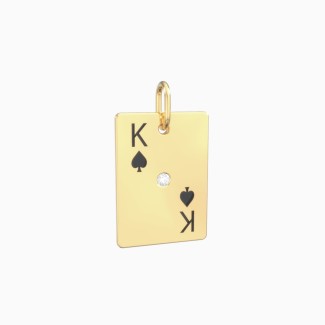 Large King of Spades Playing Card Charm