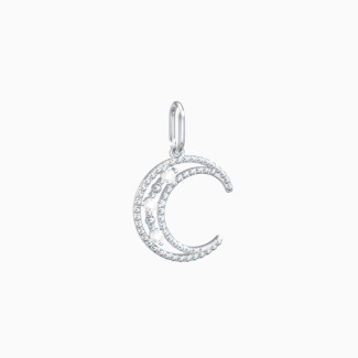 Crescent Moon Charm With Accents
