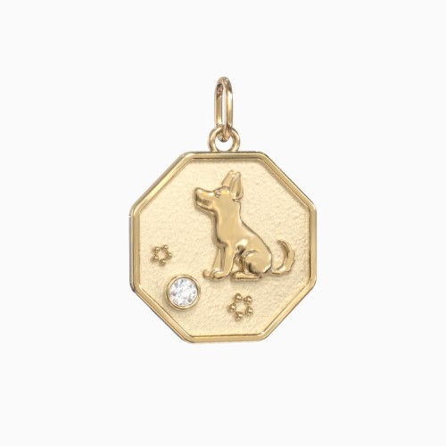 Year of the Dog Engravable Zodiac Medallion Charm