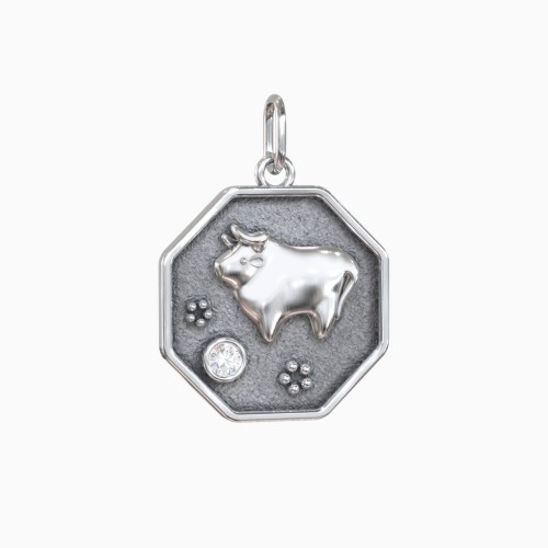 Year of the Ox Engravable Zodiac Medallion Charm
