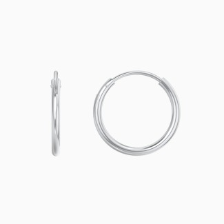 Medium Endless Silver Hoop Earrings
