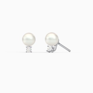 Freshwater Pearl and Gemstone Stud Earrings