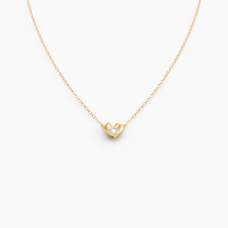 Puffed Heart Gemstone Necklace