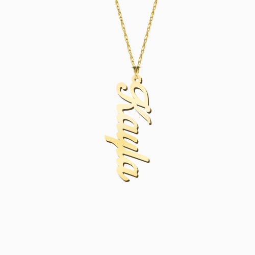 Personalised Vertical 1 Name Necklace in Glamorous