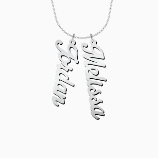 Personalised Vertical 2 Name Necklace in Glamorous