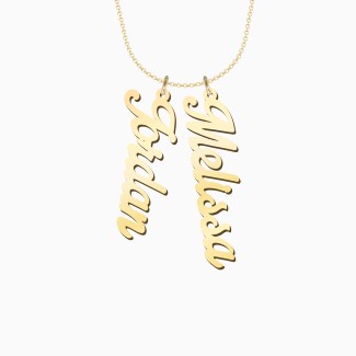 Personalised Vertical 2 Name Necklace in Glamorous