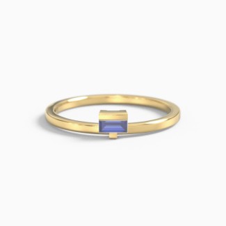 Off-Set East-West Baguette Stackable Ring