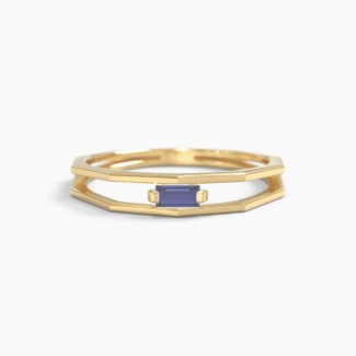 Double Band with Baguette Stone