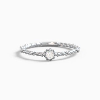 Stackable Gemstone Ring with Twisted Band