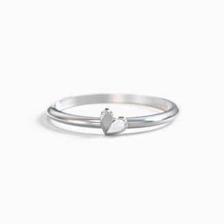 Dainty Folded Heart Ring