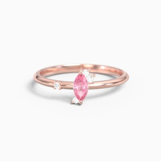 Marquise Gemstone Ring with Scattered Accents