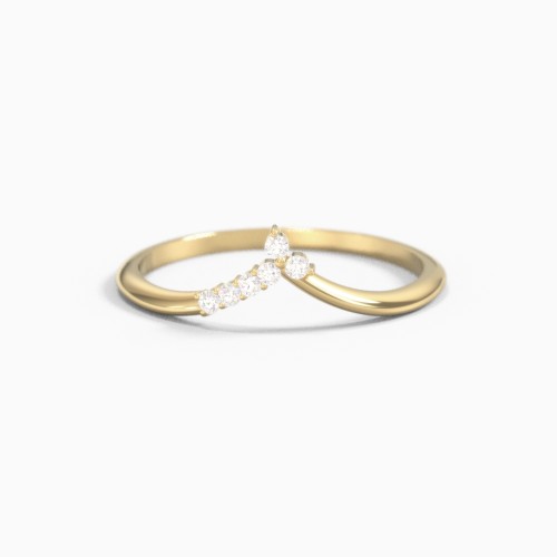 Dainty V-Shaped Band with Accents