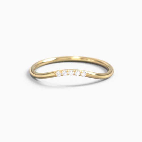 Dainty Curved Band with Accents