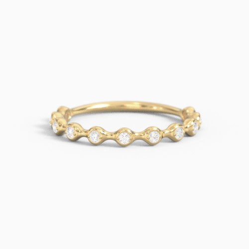 Dainty Organic Stackable Ring with Gemstones
